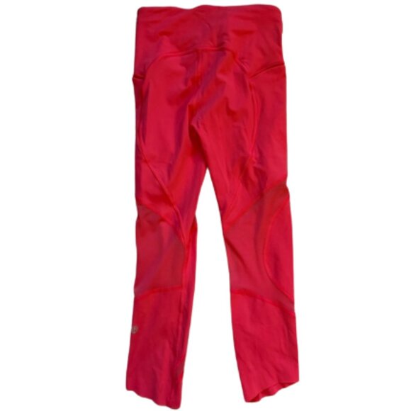 Lululemon On Pace Crop 21” Leggings Glossy Pink Nulux With Mesh Womens Size 2 - Picture 1 of 9